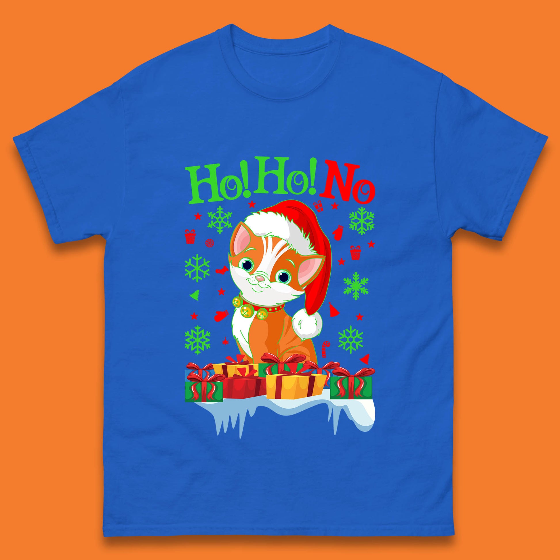 ho ho no christmas cat t shirt