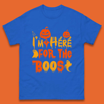 I'm Here For The Boos Halloween Pumpkin Ghost Horror Scary Mens Tee Top