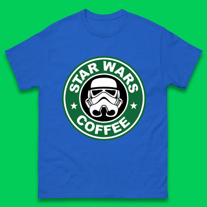 Star Wars Coffee Stormtrooper Sci-fi Action Adventure Movie Character Starbucks Coffee Spoof Star Wars 46th Anniversary Mens Tee Top