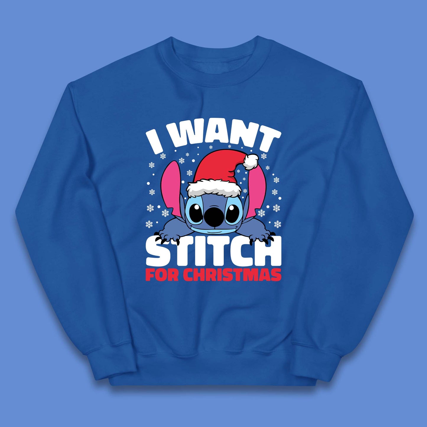 I Want Sticth For Christmas Kids Jumper