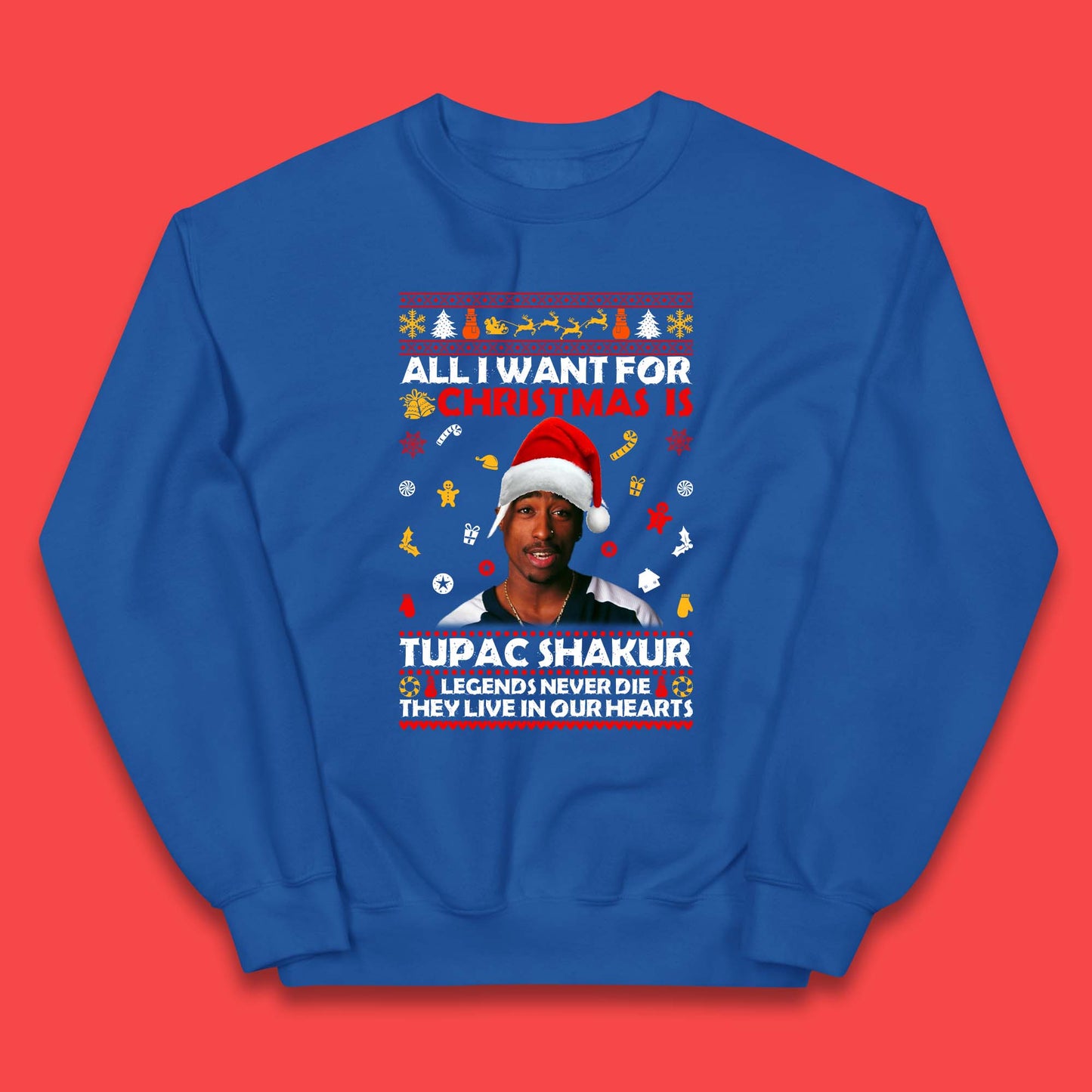 Tupac Shakur Christmas Kids Jumper