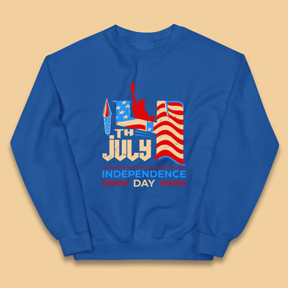 Statue Of Liberty 4th July USA Independence Day Celebration Fireworks Kids Jumper