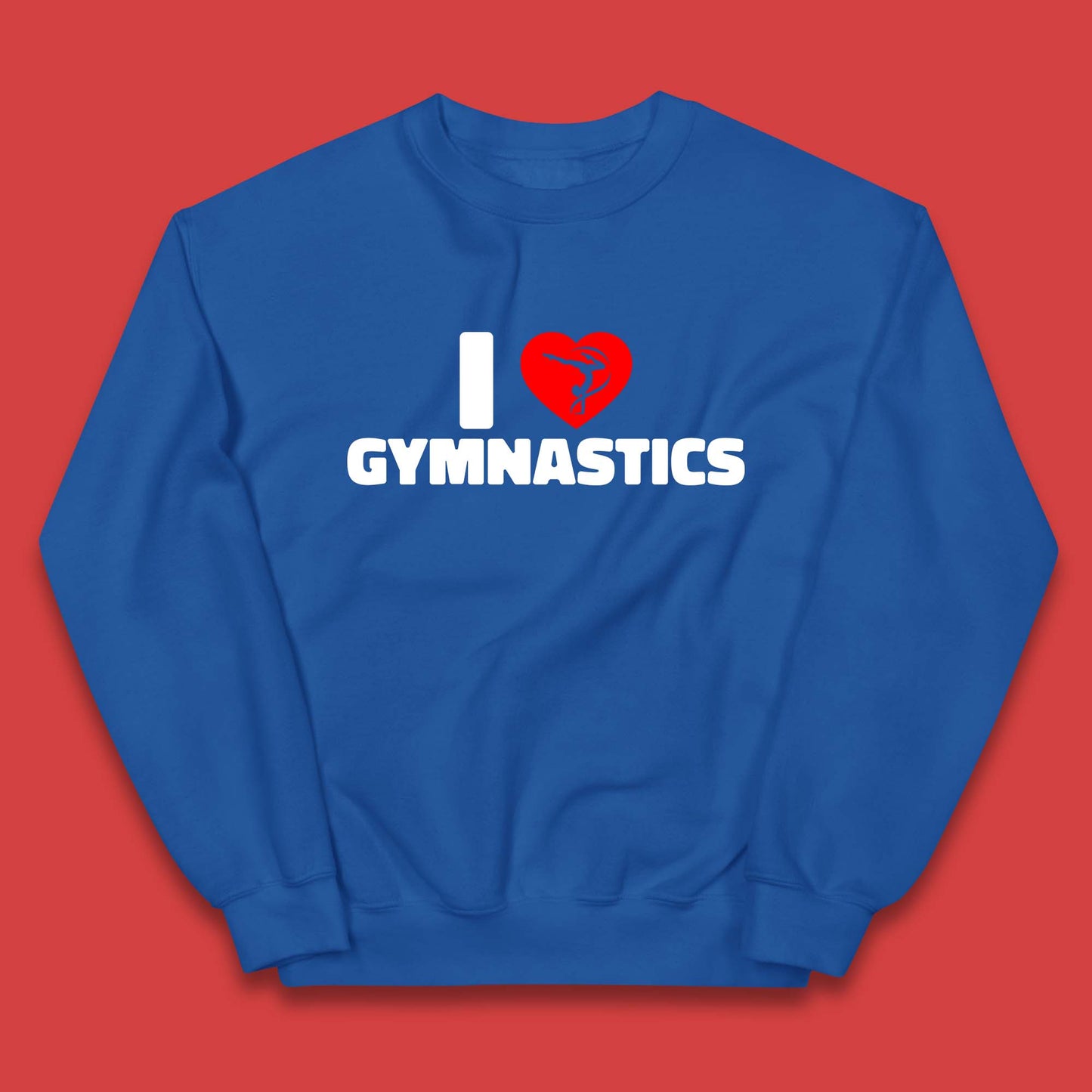 I Love Gymnastics Floor Exercises Sports Heart Gymnast Gymnastics Lover Kids Jumper