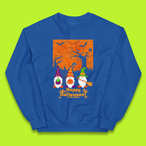 Happy Halloween Gnomies Spooky Witch Gnomes Scary Halloween Trees Gnome Lover Kids Jumper