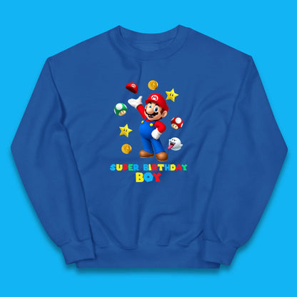 Super Birthday Boy Super Mario Game Series Mario Bros Super Mario Theme Birthday Party Kids Jumper