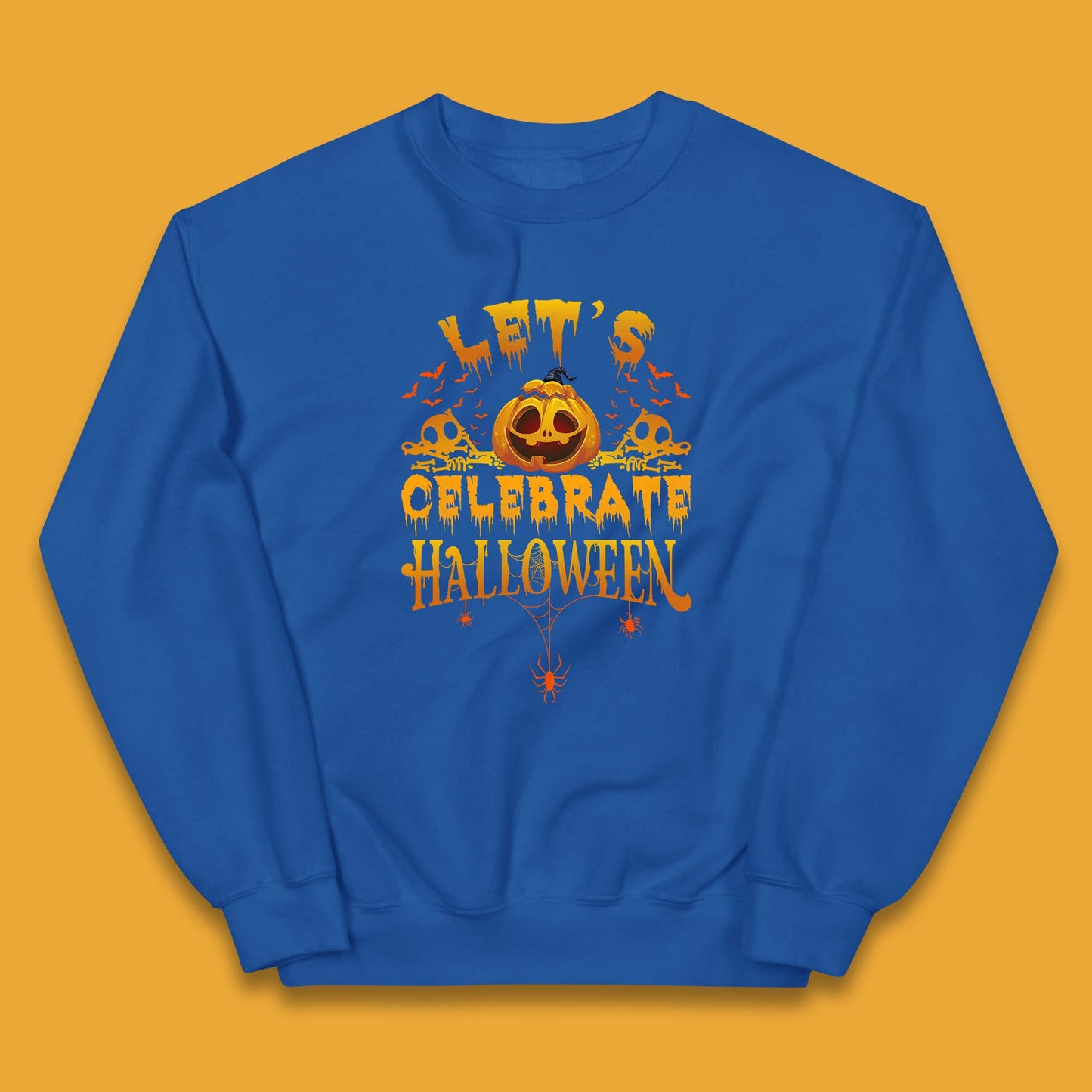 Let's Celebrate Halloween Horror Evil Pumpkin Scary Spooky Kids Jumper