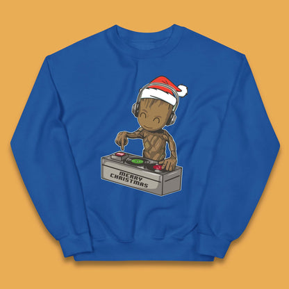 Baby Groot DJ Christmas Kids Jumper