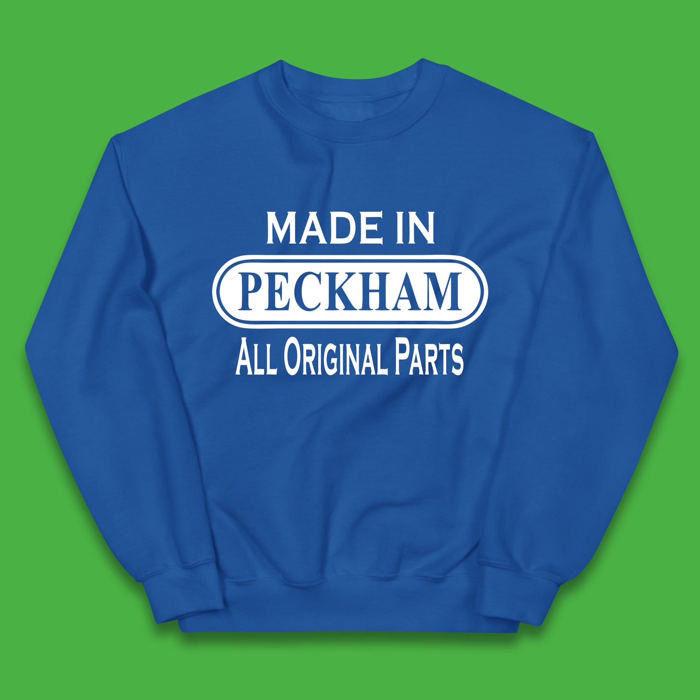 Made In Peckham All Original Parts Vintage Retro Birthday District In Southeast London, England Kids Jumper