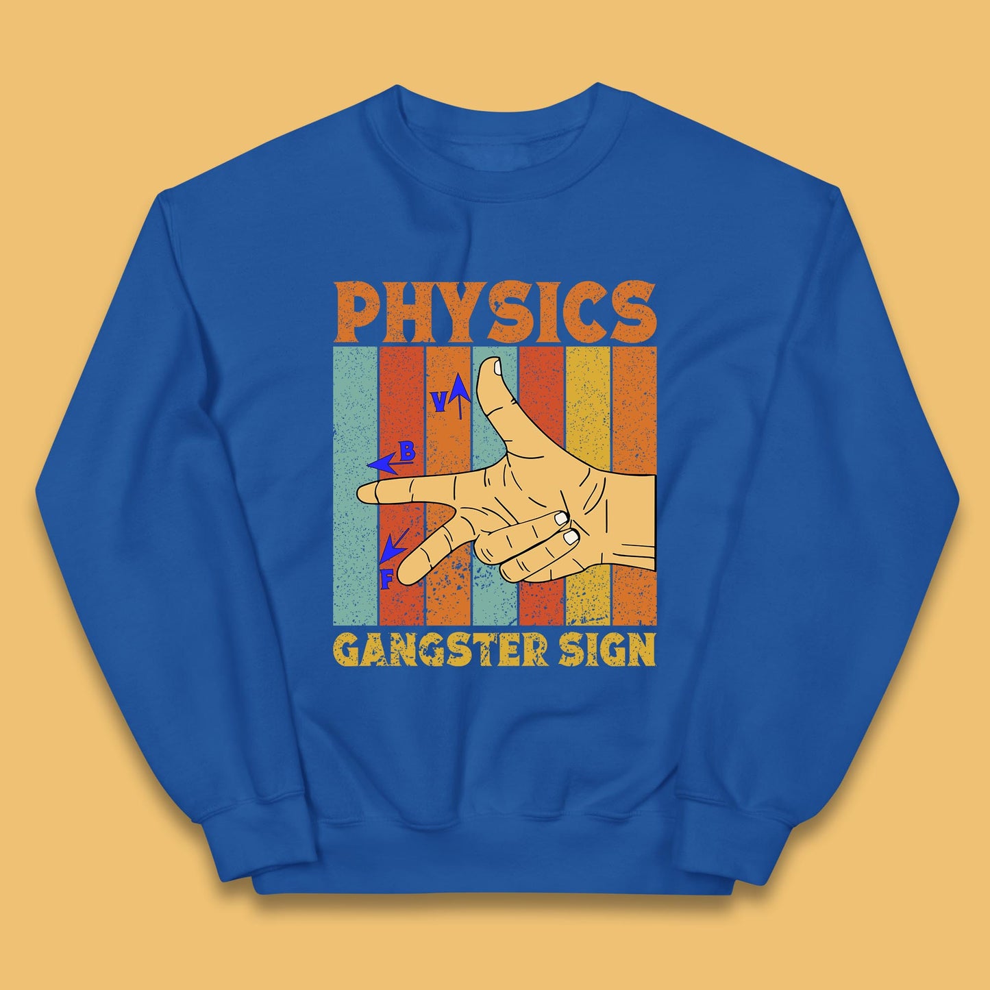 Physics Gangster Sign  Right Hand Rule Funny Parody Science Scientist Kids Jumper