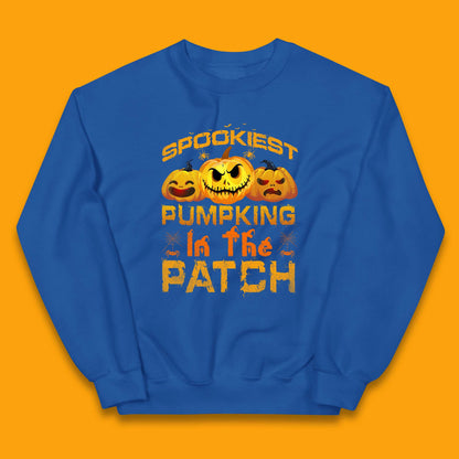 Spookiest Pumpkin In The Patch Spooky Season Happy Halloween Kids Jumper