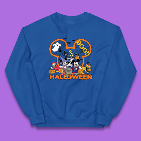 Disney Halloween Mickey Mouse Minnie Mouse Boo Ghost Friends Donald Duck Pluto Goofy Cartoon Disneyland Trip Kids Jumper