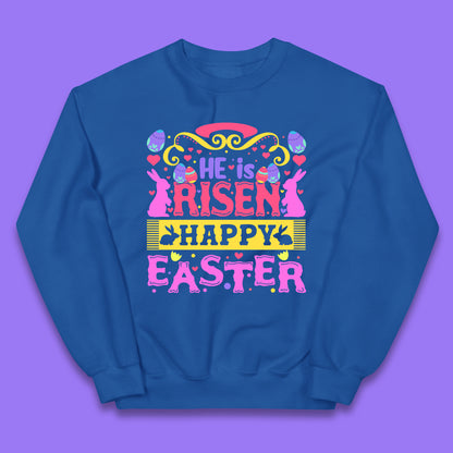 He Is Risen Happy Easter Kids Jumper