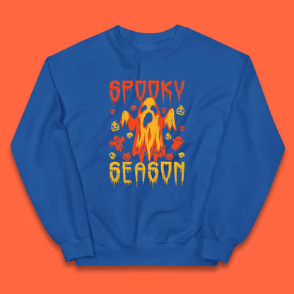 Spooky Season Halloween Ugly Scary Boo Ghost Halloween Vibes Kids Jumper