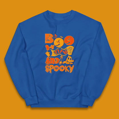 Boo Tiful and Spooky Halloween Horror Scary Boo Ghost Spooky Season Kids Jumper