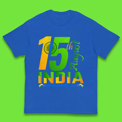 15th August India Independence Day Patriotic Indian Flag Indian Pride Kids T Shirt