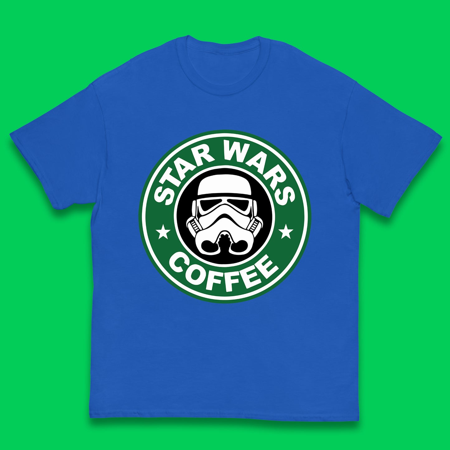 Star Wars Coffee Stormtrooper Sci-fi Action Adventure Movie Character Starbucks Coffee Spoof Star Wars 46th Anniversary Kids T Shirt