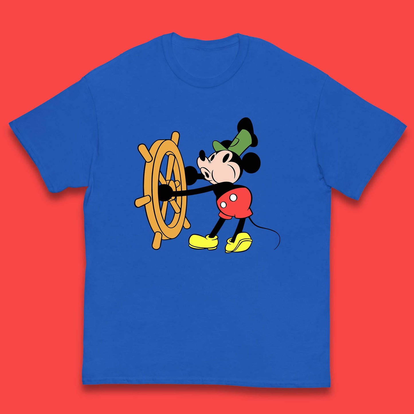 Classic Disney Mickey Mouse Steamboat Willie Disneyland Magic Kingdom Trip Kids T Shirt