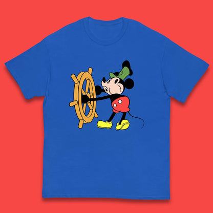 Classic Disney Mickey Mouse Steamboat Willie Disneyland Magic Kingdom Trip Kids T Shirt