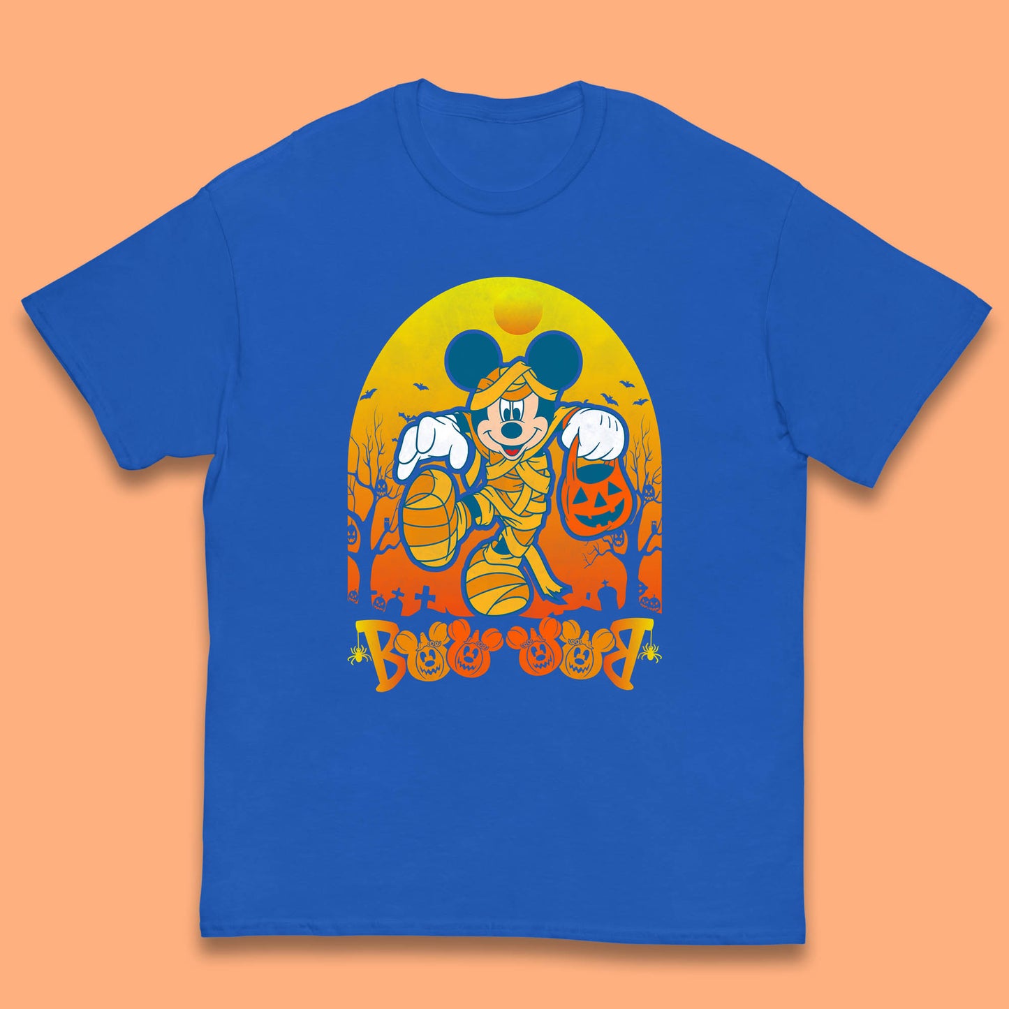 Disney Halloween Boo Mummy Mickey Mouse Horror Scary Disneyland Trip Kids T Shirt