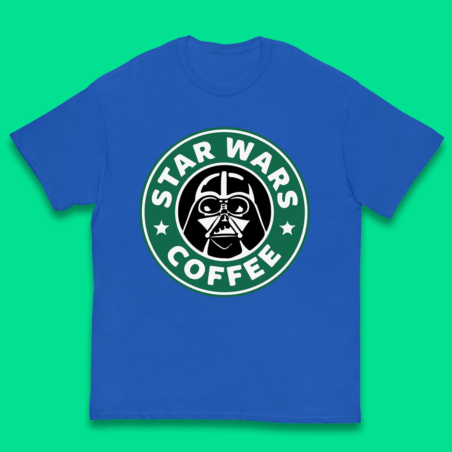 Sci-fi Action Adventure Movie Character Darth Vader Star Wars Coffee Starbucks Coffee Spoof Star Wars 46th Anniversary Kids T Shirt