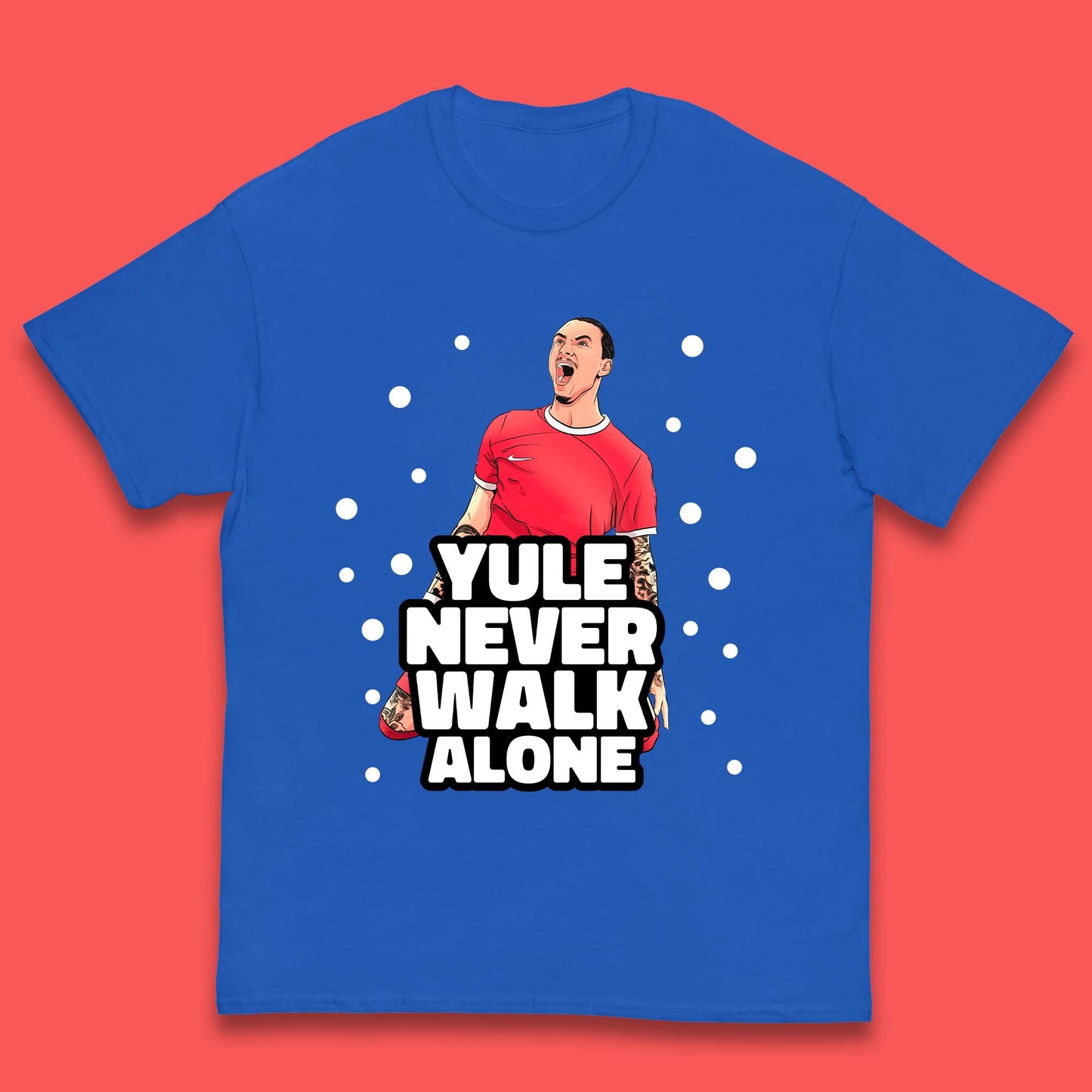 Yule Never Walk Alone Footballer Christmas Kids T-Shirt