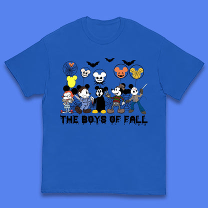 The Boys Of Fall Halloween Disney Mickey Mouse & Friends Horror Movie Characters Kids T Shirt