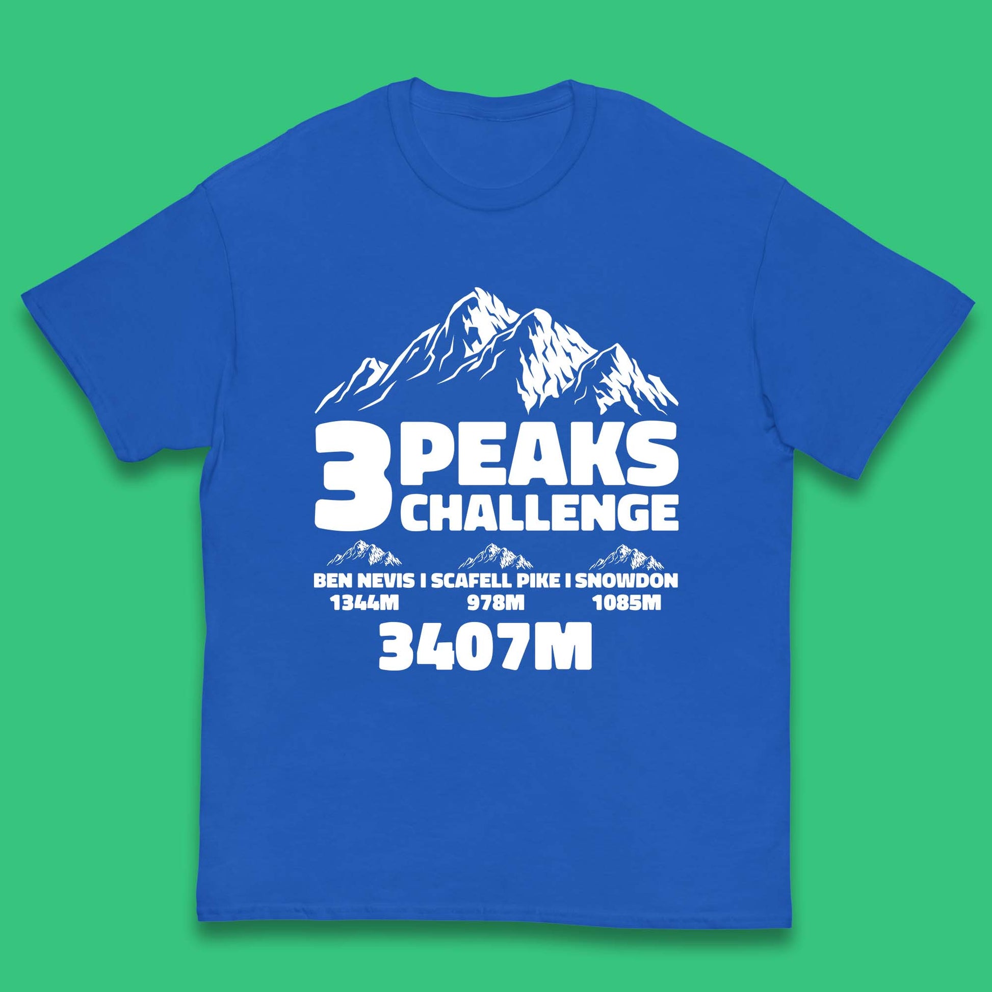 3 Peaks Challenge Hiking Kids T Shirt