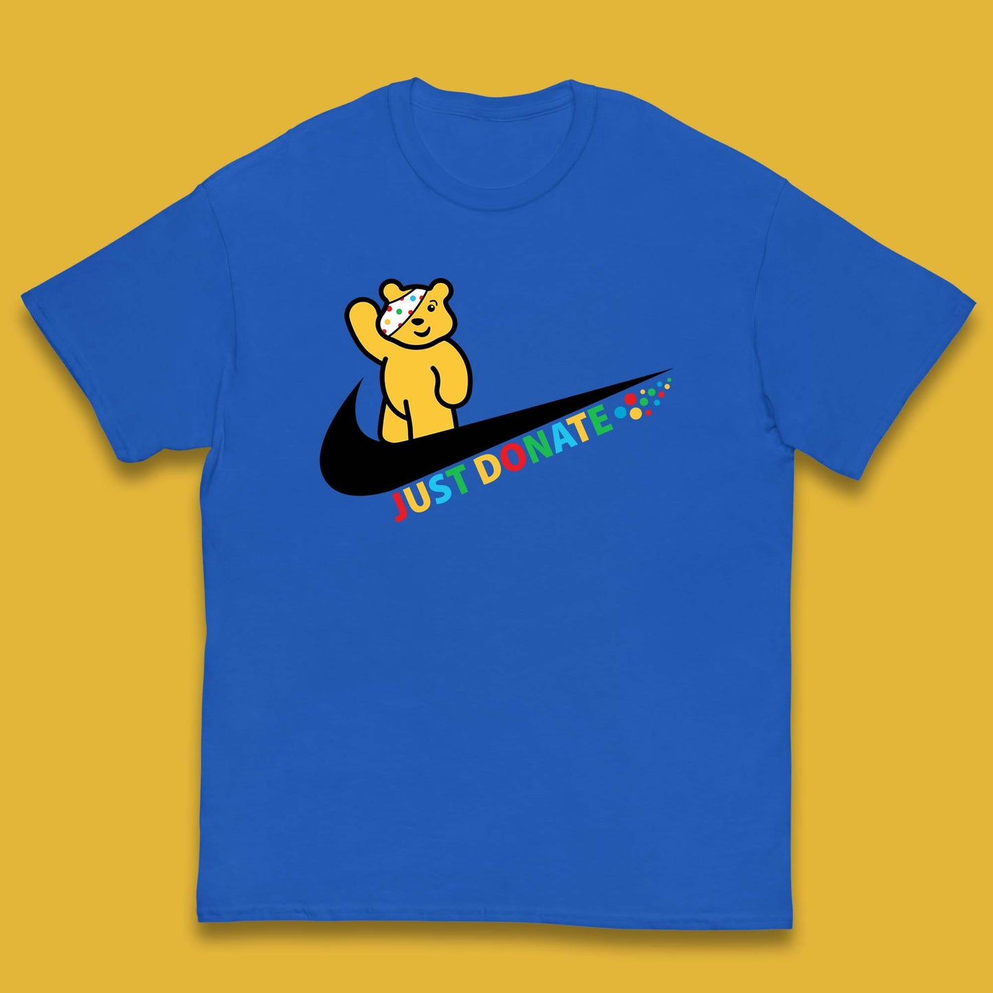 Just Donate Spotty Pudsey Bear Children In Need Fundraising Pudsey Bear Kids T Shirt