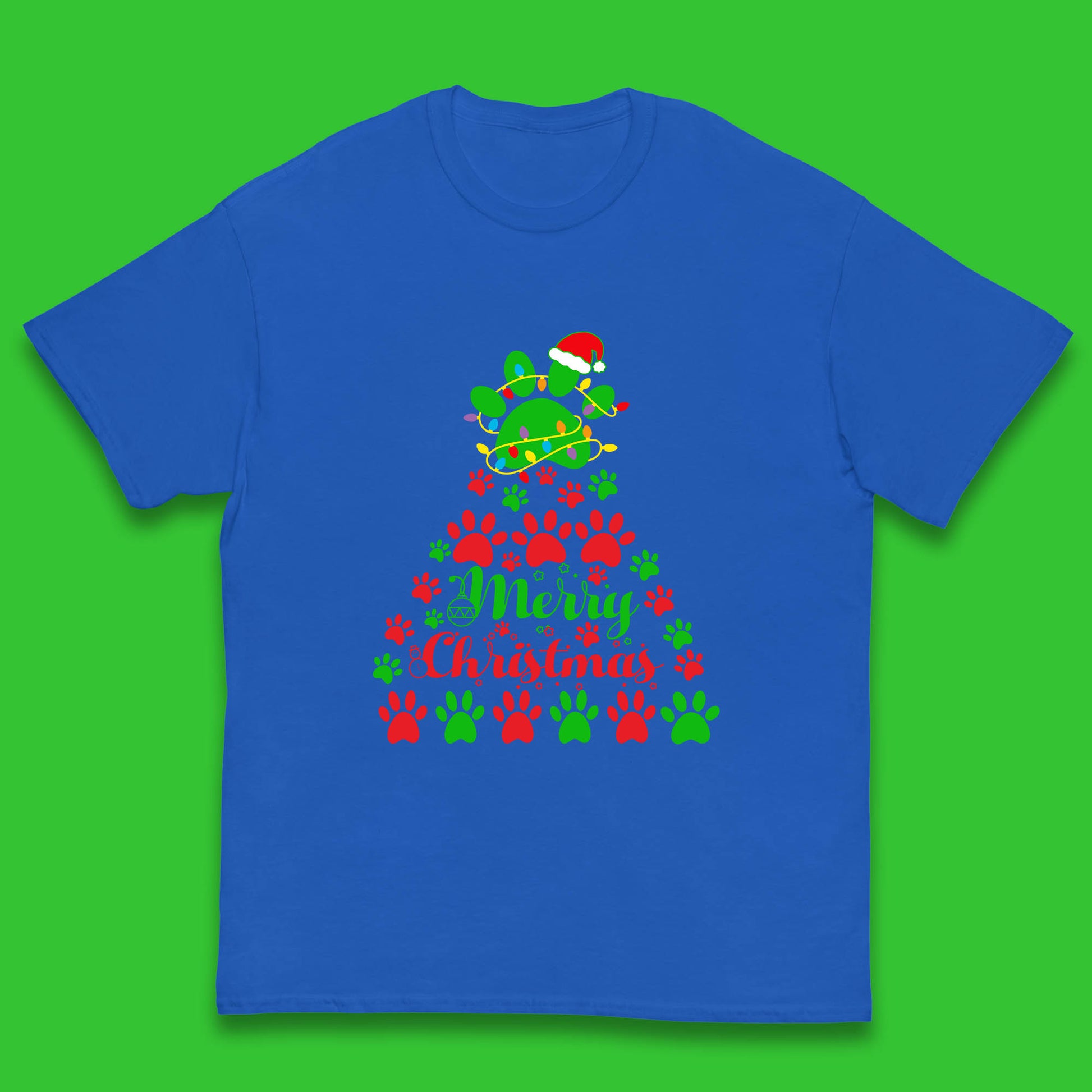 merry christmas paws tree t shirt