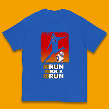 Run BB-8 Run Darth Vader Hitting BB8 Sci Fi Adventure Movie Character Star Wars 46th Anniversary Kids T Shirt