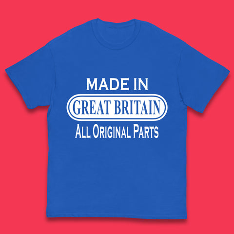 Made In Great Britain All Original Parts Vintage Retro Birthday British Born United Kingdom Country In Europe Kids T Shirt