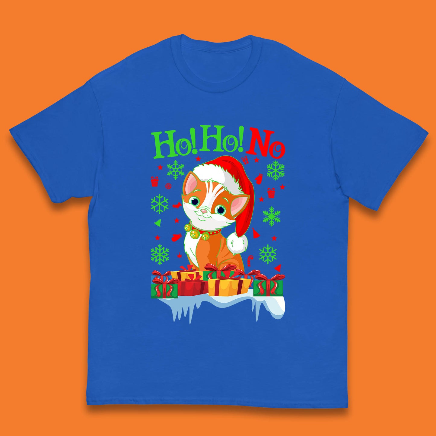 Ho Ho No Christmas Cat Kids T-shirt