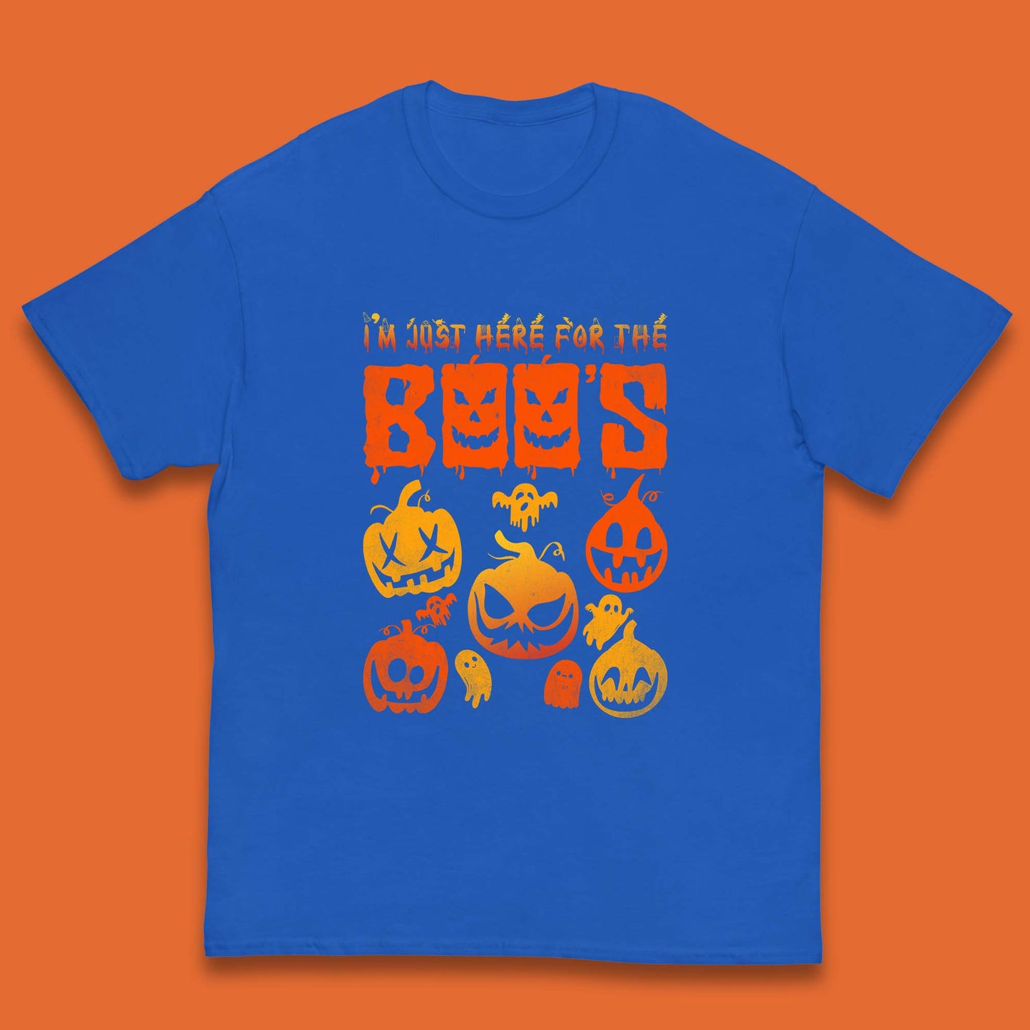 I'm Just Here For The Boos Halloween Funny Pumpkin Ghost Boos Jack-o-lantern Kids T Shirt