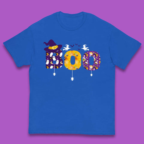 Boo With Spiders And Witch Hat Halloween Boo Ghosts Costume Kids T Shirt