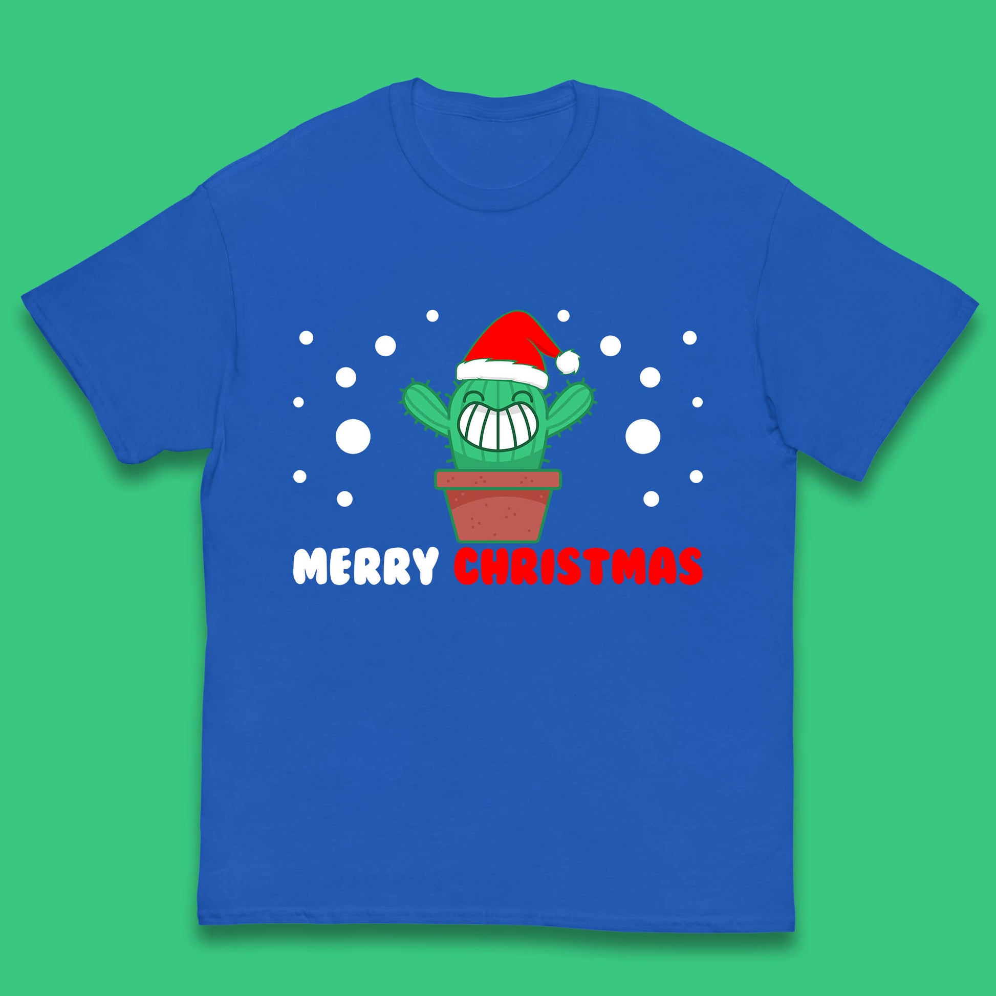 merry christmas little cactus with santa hat t shirt