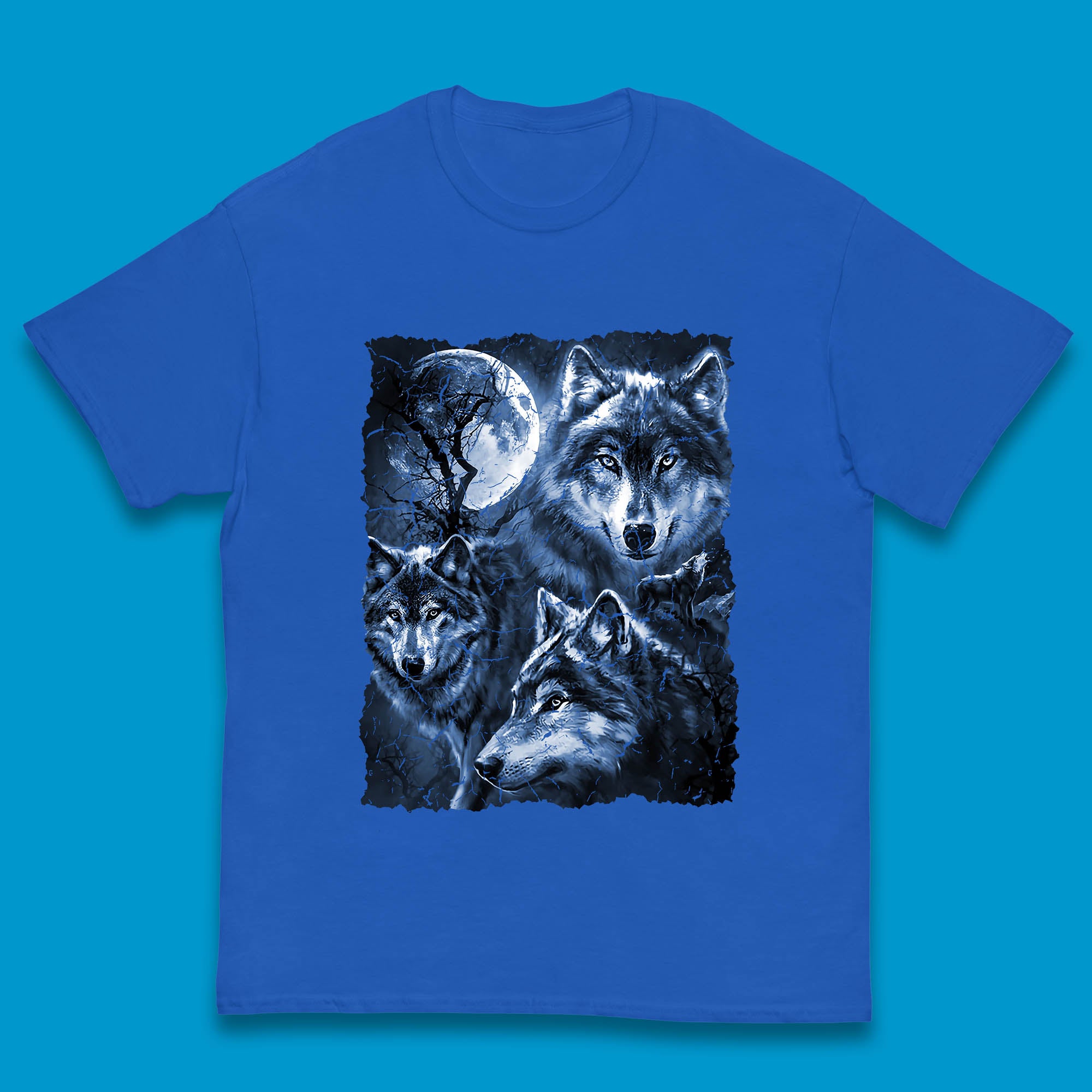 the mountain three wolf moon short sleeve tee