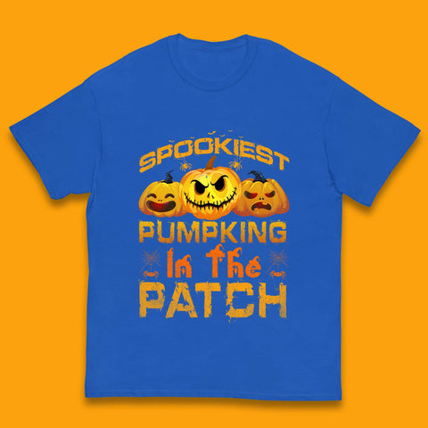 Spookiest Pumpkin In The Patch Spooky Season Happy Halloween Kids T Shirt