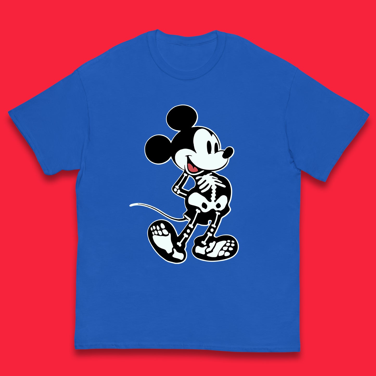 Disney Mickey Mouse Skeleton Funny Horror Scary Cartoon Character Mickey Skull Disneyland Vacation Trip Disney World Kids T Shirt