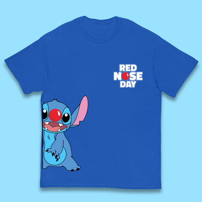 Red Nose Day Peeking Disney Stitch Kids T-Shirt