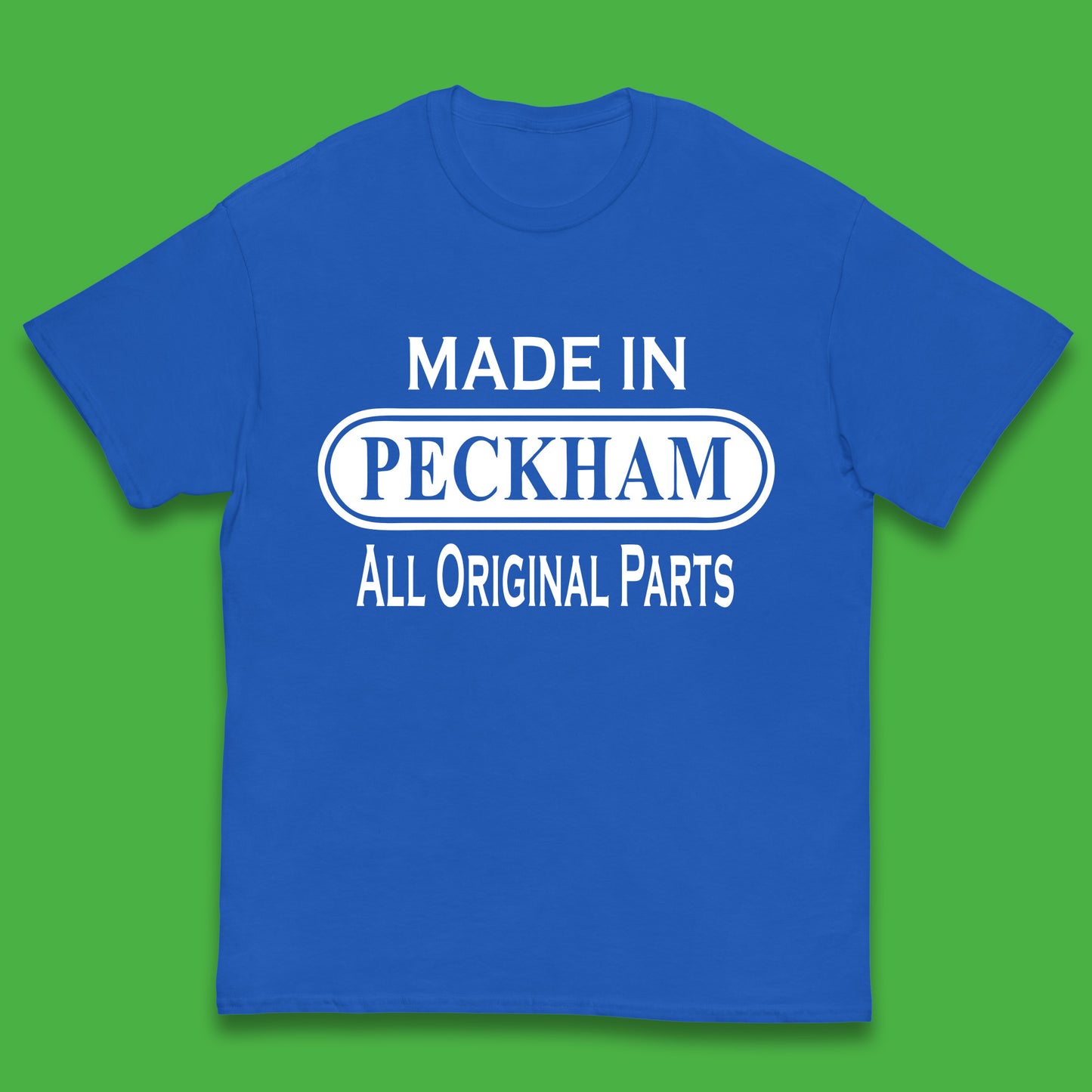 Made In Peckham All Original Parts Vintage Retro Birthday District In Southeast London, England Kids T Shirt