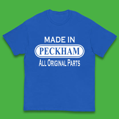 Made In Peckham All Original Parts Vintage Retro Birthday District In Southeast London, England Kids T Shirt