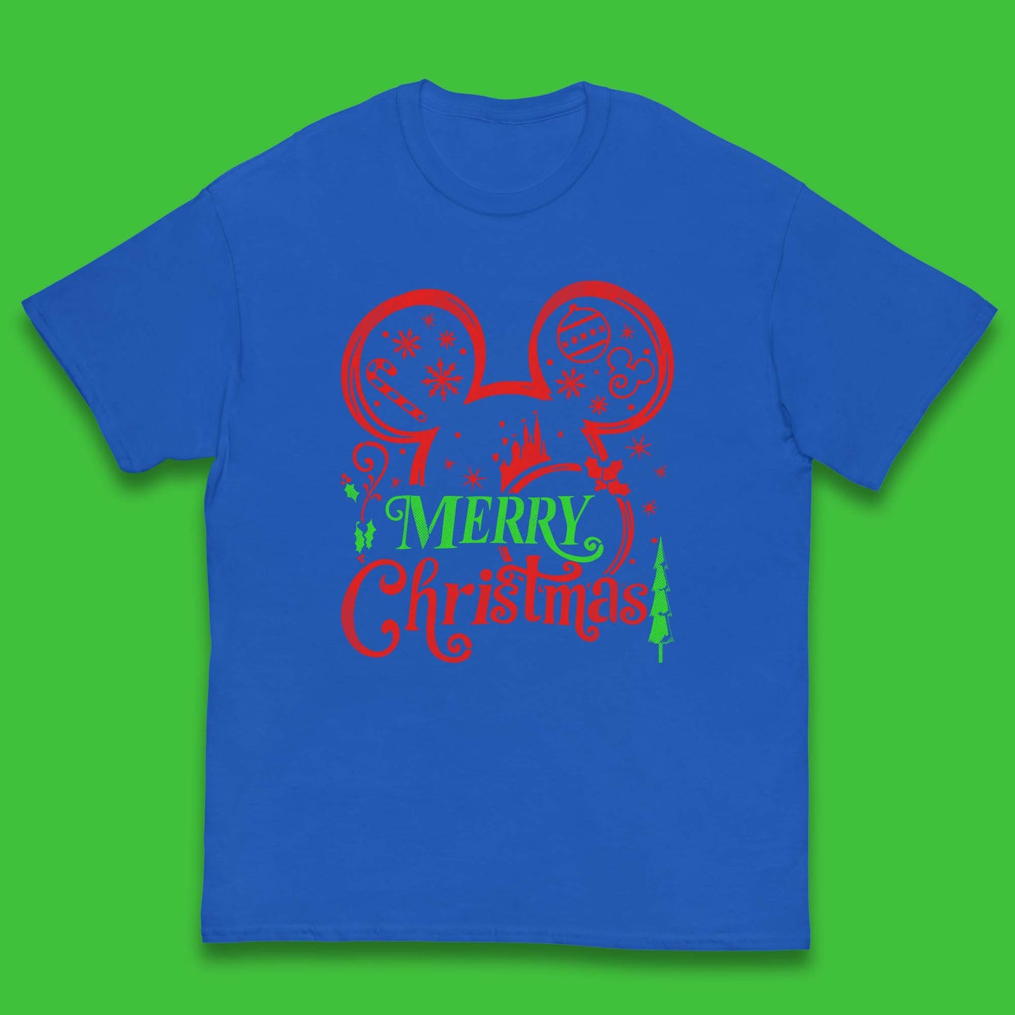 mickey mouse head christmas t shirt