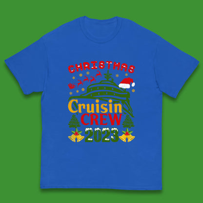 Christmas Cruisin Crew 2023 Xmas Cruise Vacation Cruising Squad Kids T Shirt