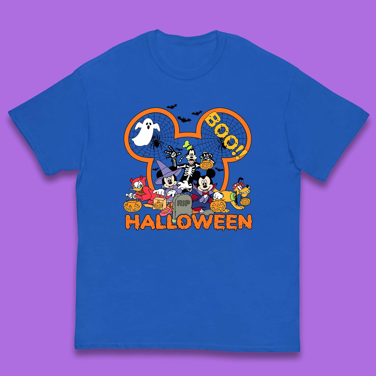 Disney Halloween Mickey Mouse Minnie Mouse Boo Ghost Friends Donald Duck Pluto Goofy Cartoon Disneyland Trip Kids T Shirt