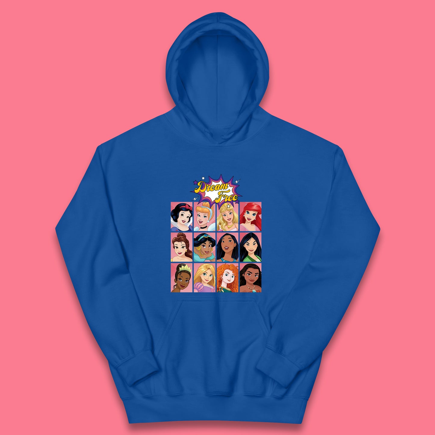 Dream Free Disney Princess Characters Disney Snow White Cinderella Jasmine Disney Princesses Group Disney World Kids Hoodie