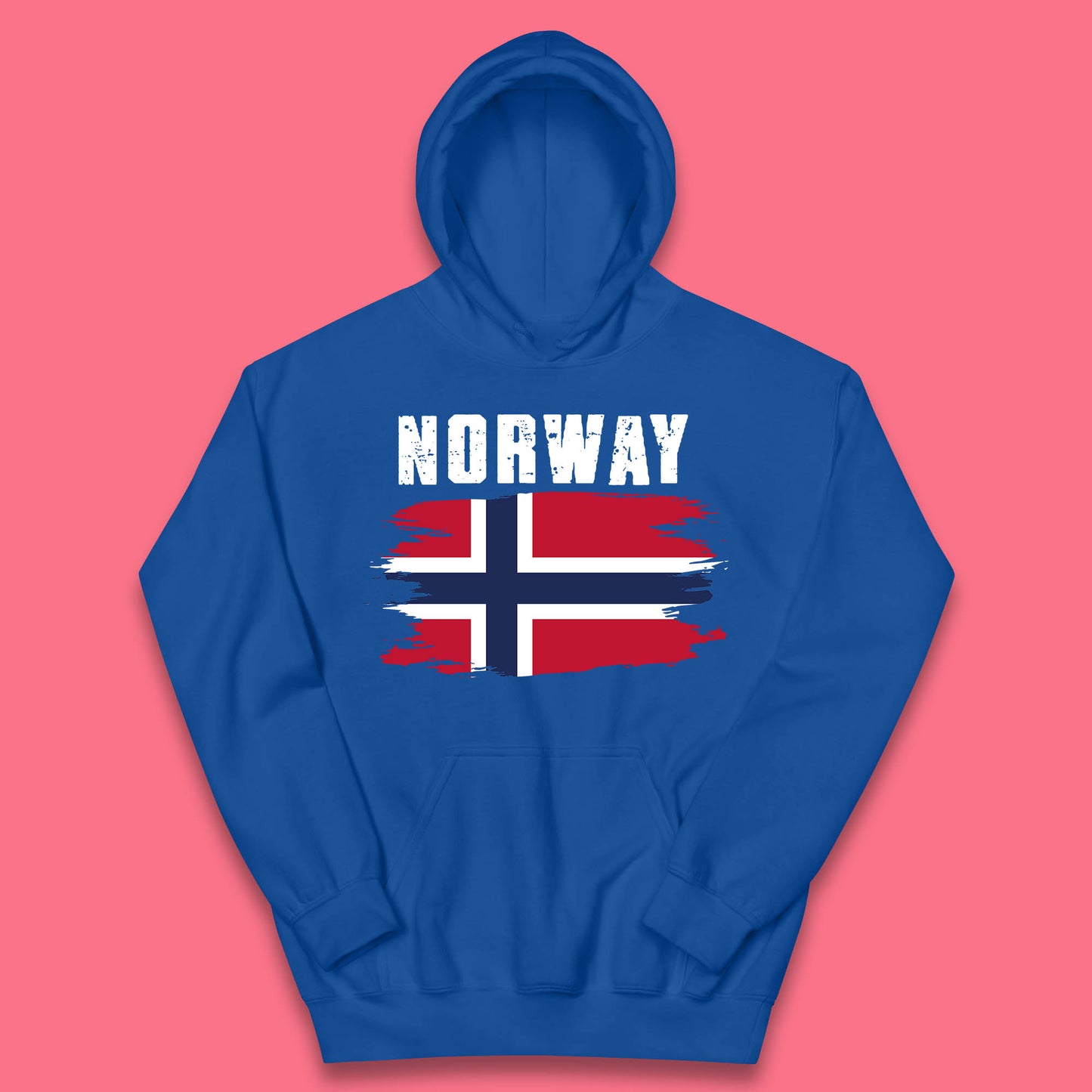 Distressed Norway Flag Kingdom Of Norway Patriotic Norwegian Flag Kids Hoodie