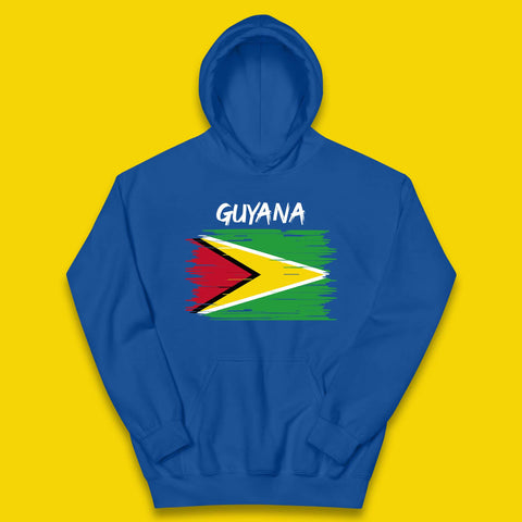 Guyana Flag Distressed Guyanese Flag Country In South America Kids Hoodie