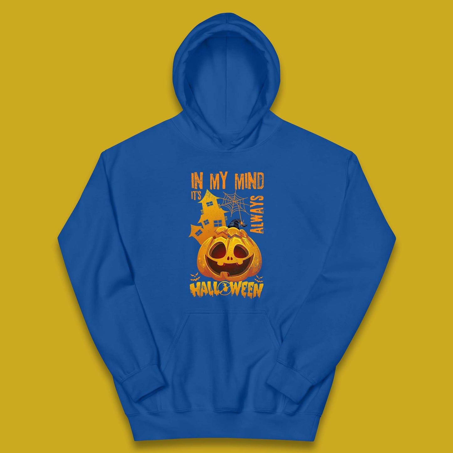 In My Mind It's Always Halloween Haunted House Horror Scary Monster Pumpkin Kids Hoodie