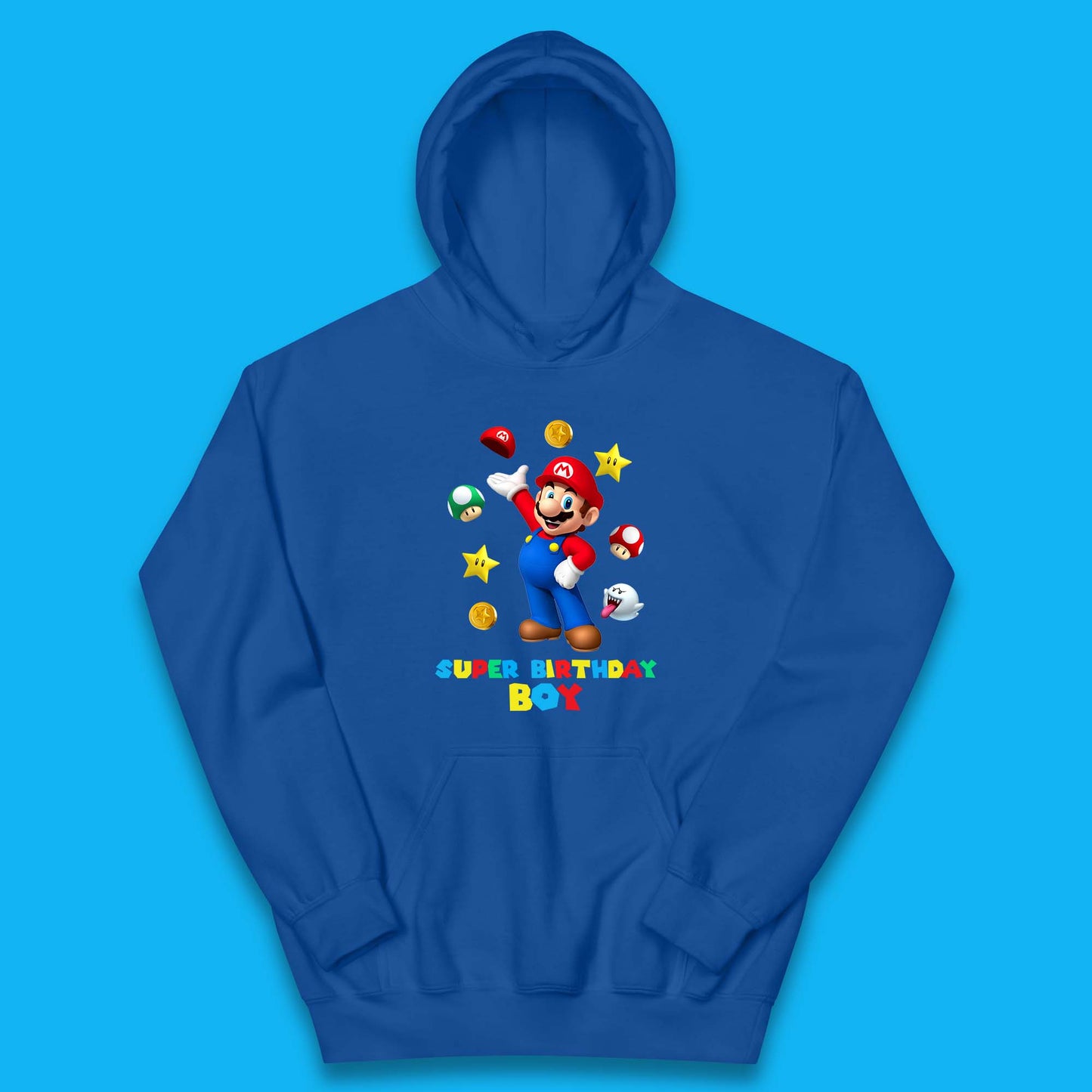 Super Birthday Boy Super Mario Game Series Mario Bros Super Mario Theme Birthday Party Kids Hoodie