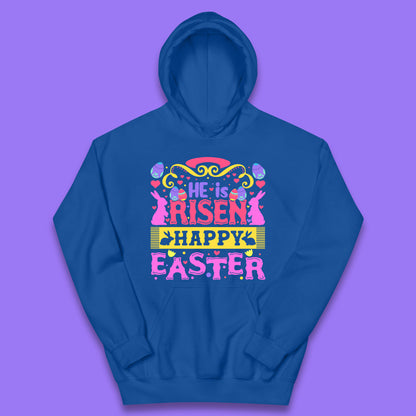 He Is Risen Happy Easter Kids Hoodie